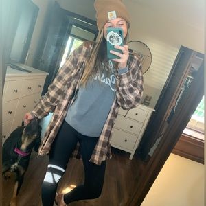 Oversized boutique flannel or jacket, lightweight materials size small